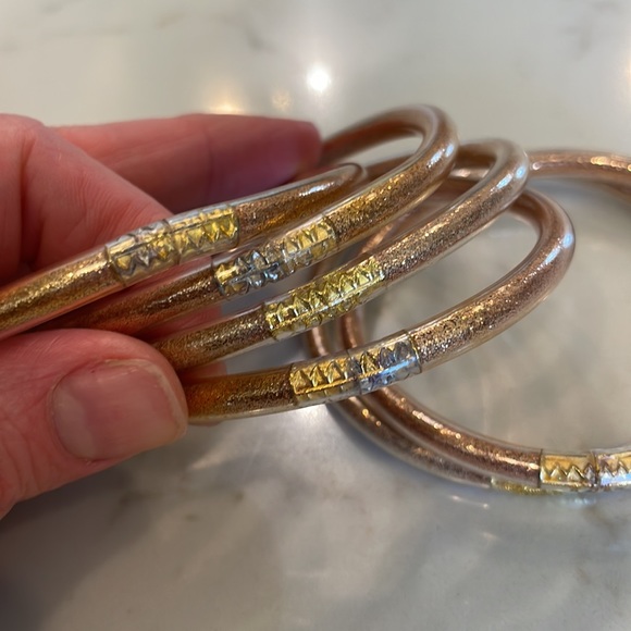 Rose Gold Bangles Set of 10 - Picture 3 of 4